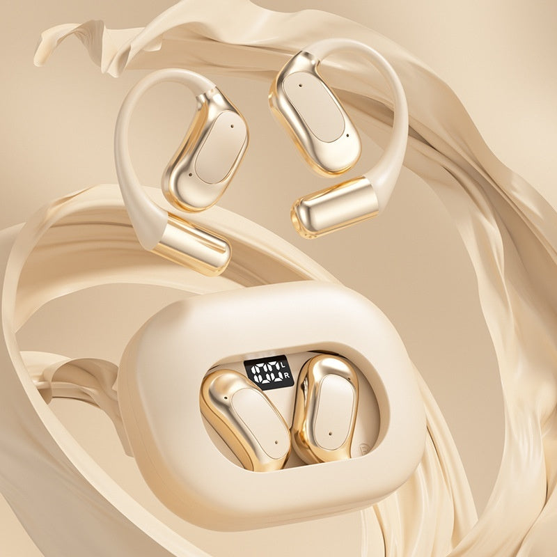 EARBuds AI-Powered Smart Translation Bluetooth Earbuds in gold and white color.